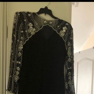 100% pure silk evening beaded evening gown dress